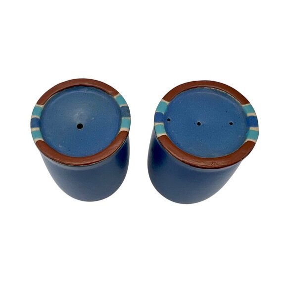 Vintage Dansk Mesa Sky Blue Ceramic Salt & Pepper Shaker Set Southwest - Picture 2 of 5